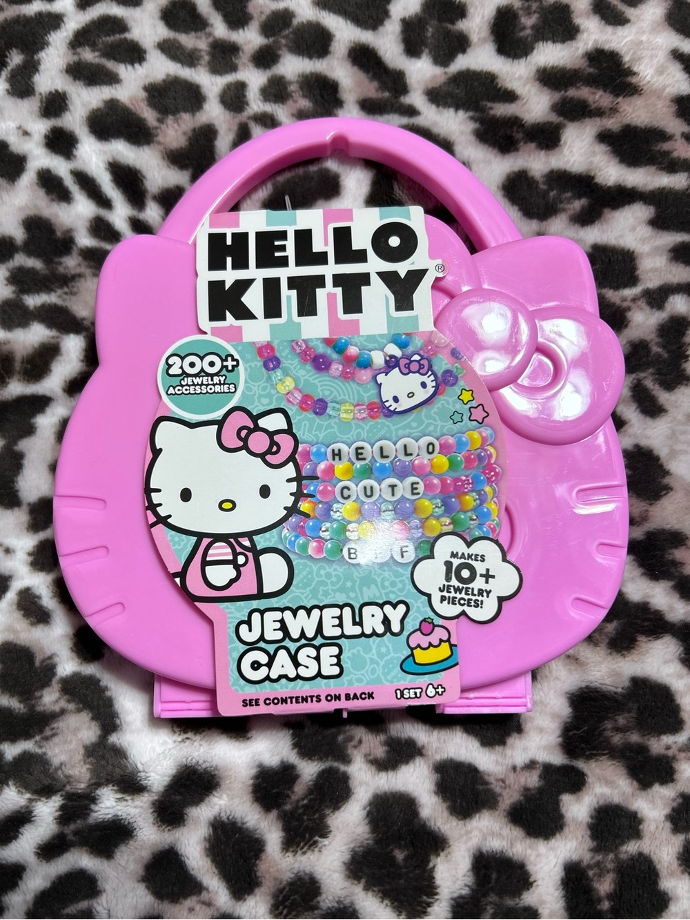 Hello Kitty Pink Kids Jewelry Case with Bead Accessories